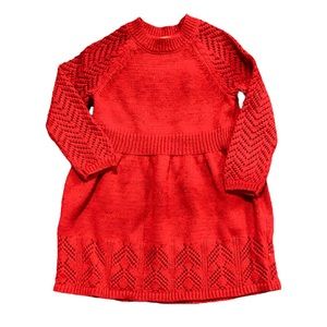 Beautiful 2T knit red sweater dress with shimmery elements